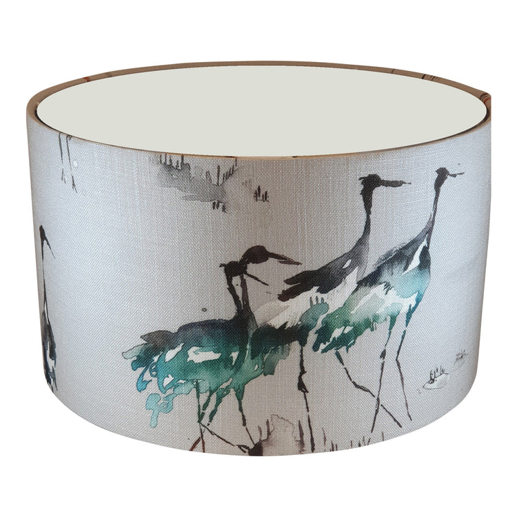Voyage Bird Handmade Lampshade - Blue Crocus Textiles