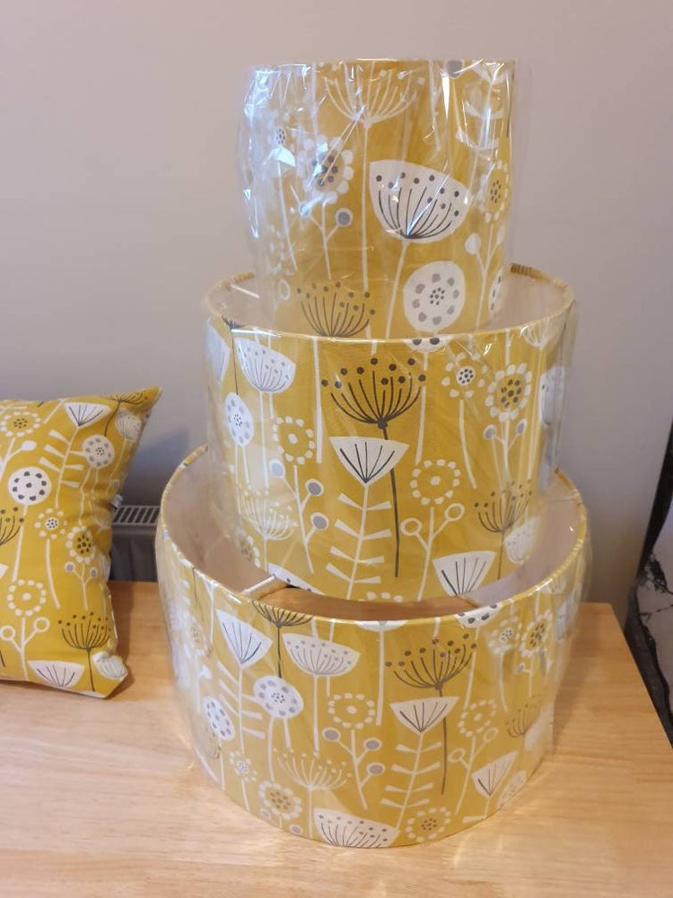 Orange Bergen scandi lampshade - Blue Crocus Textiles
