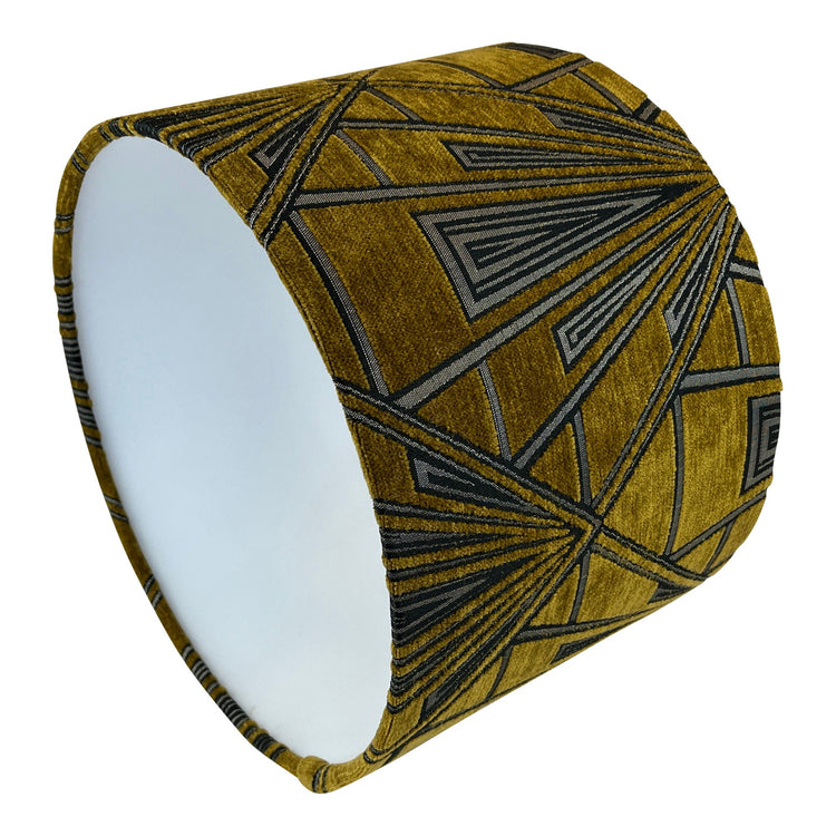 Gatsby Art Deco Handmade Lampshade in Yellow - Blue Crocus Textiles