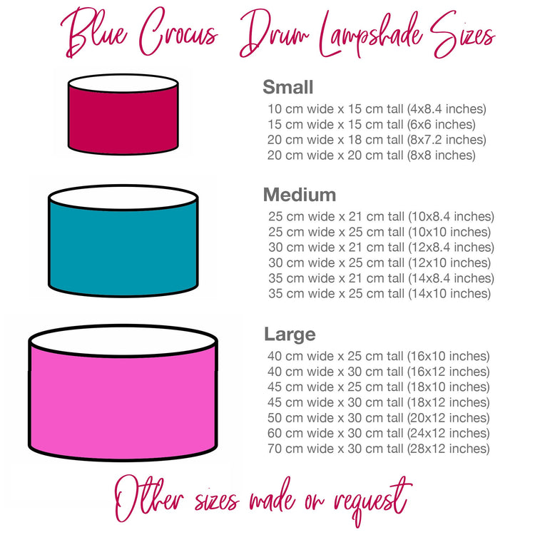 Paprika Fabric Handmade Lampshade - Blue Crocus Textiles