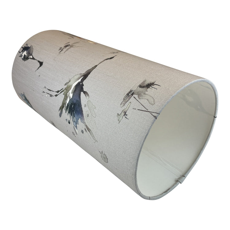 Extra Tall Handmade Handmade Lampshade With Bird Design - Blue Crocus Textiles