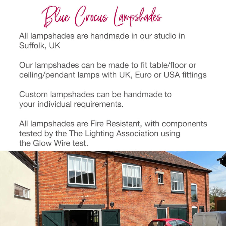 Extra Tall Conical Handmade Lampshade with Sunburst Botanical fabric, Suitable for Table Lamp, Floor Lamp - BlueCrocusTextiles