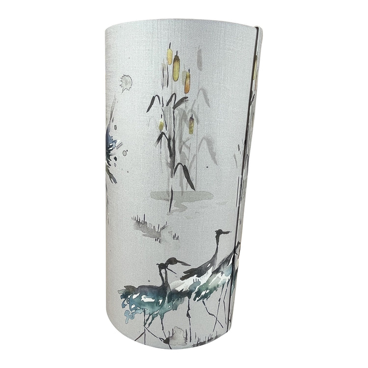 Extra Tall Handmade Handmade Lampshade With Bird Design - Blue Crocus Textiles