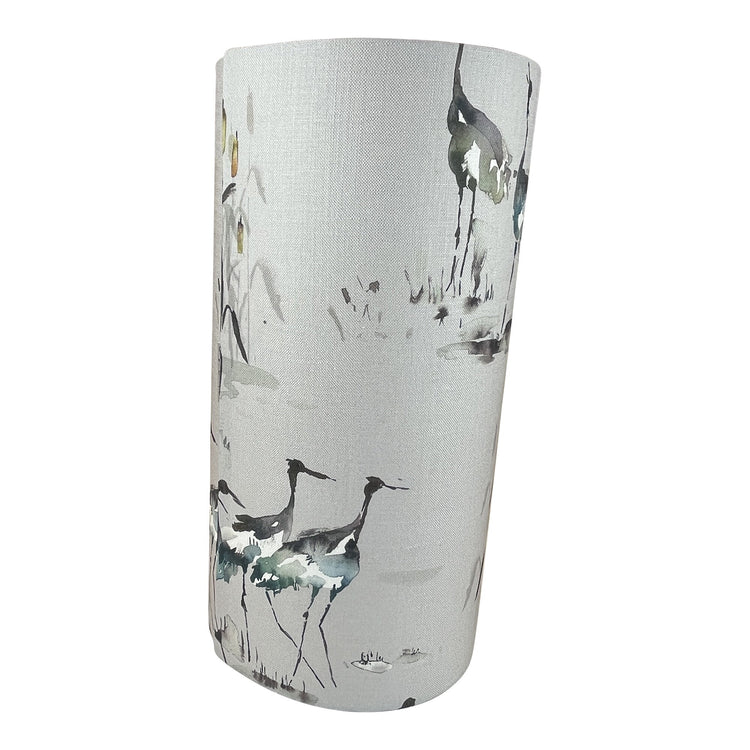 Extra Tall Handmade Handmade Lampshade With Bird Design - Blue Crocus Textiles