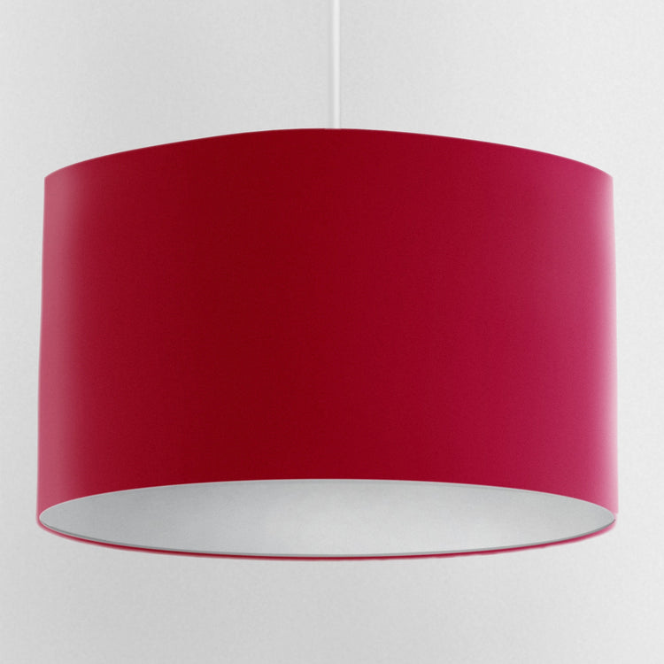 Velvet Handmade Lampshade - Cerise with white Lining - Blue Crocus Textiles