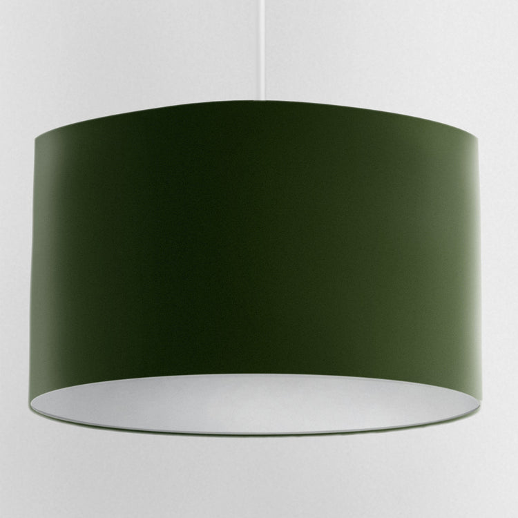 Velvet Handmade Lampshade - Forest Green with white Lining - Blue Crocus Textiles