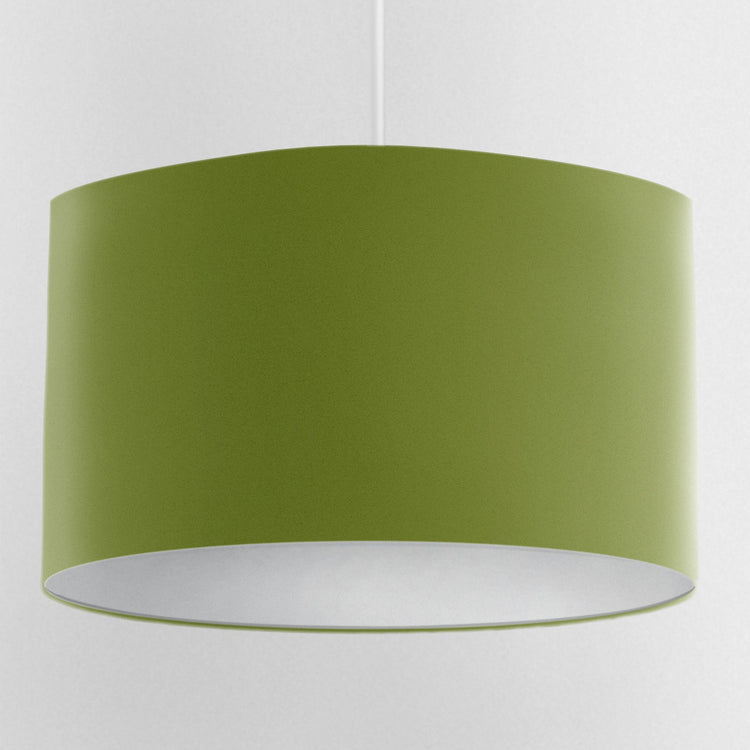 Velvet Handmade Lampshade - Olive Green with white Lining - Blue Crocus Textiles