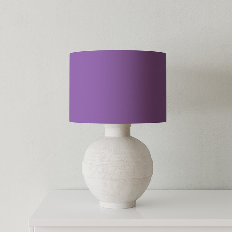 Velvet Handmade Lampshade - Amethyst with white Lining - Blue Crocus Textiles