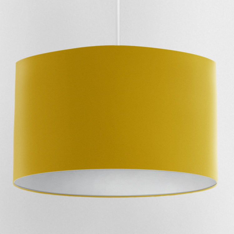 Velvet Handmade Lampshade - Mustard Gold with white Lining - Blue Crocus Textiles