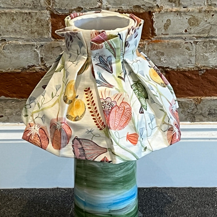 Soft Box Pleat lampshade - Laamora - Blue Crocus Textiles
