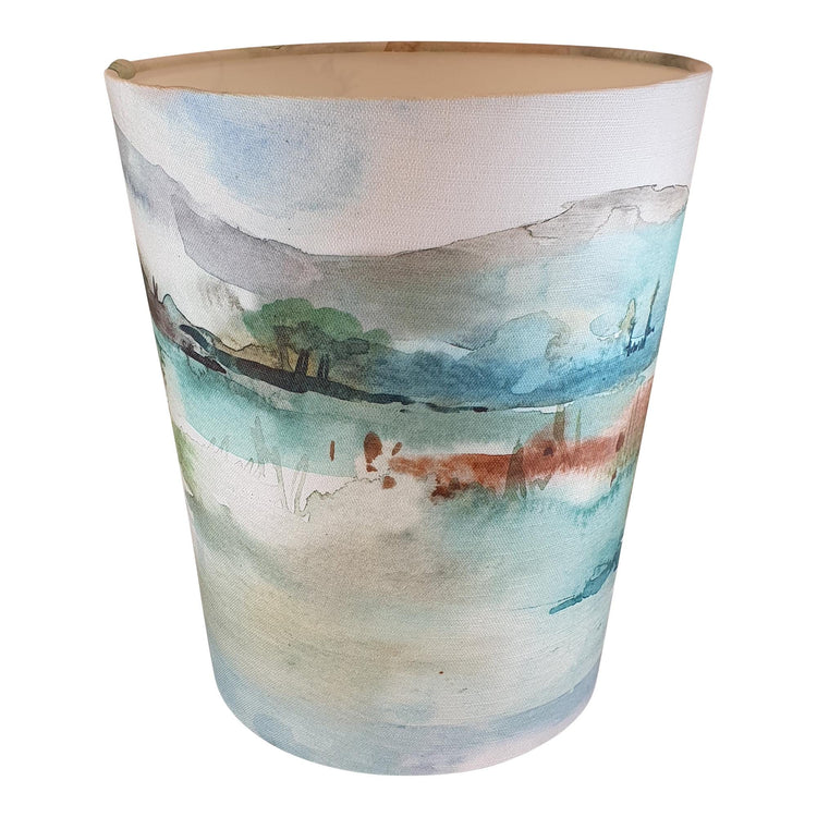 Waste Paper Bin finished with Voyage Maison Russet Shores Fabric - Blue Crocus Textiles