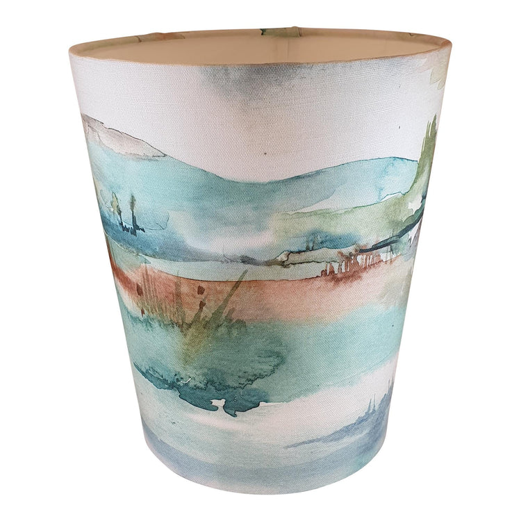 Waste Paper Bin finished with Voyage Maison Russet Shores Fabric - Blue Crocus Textiles