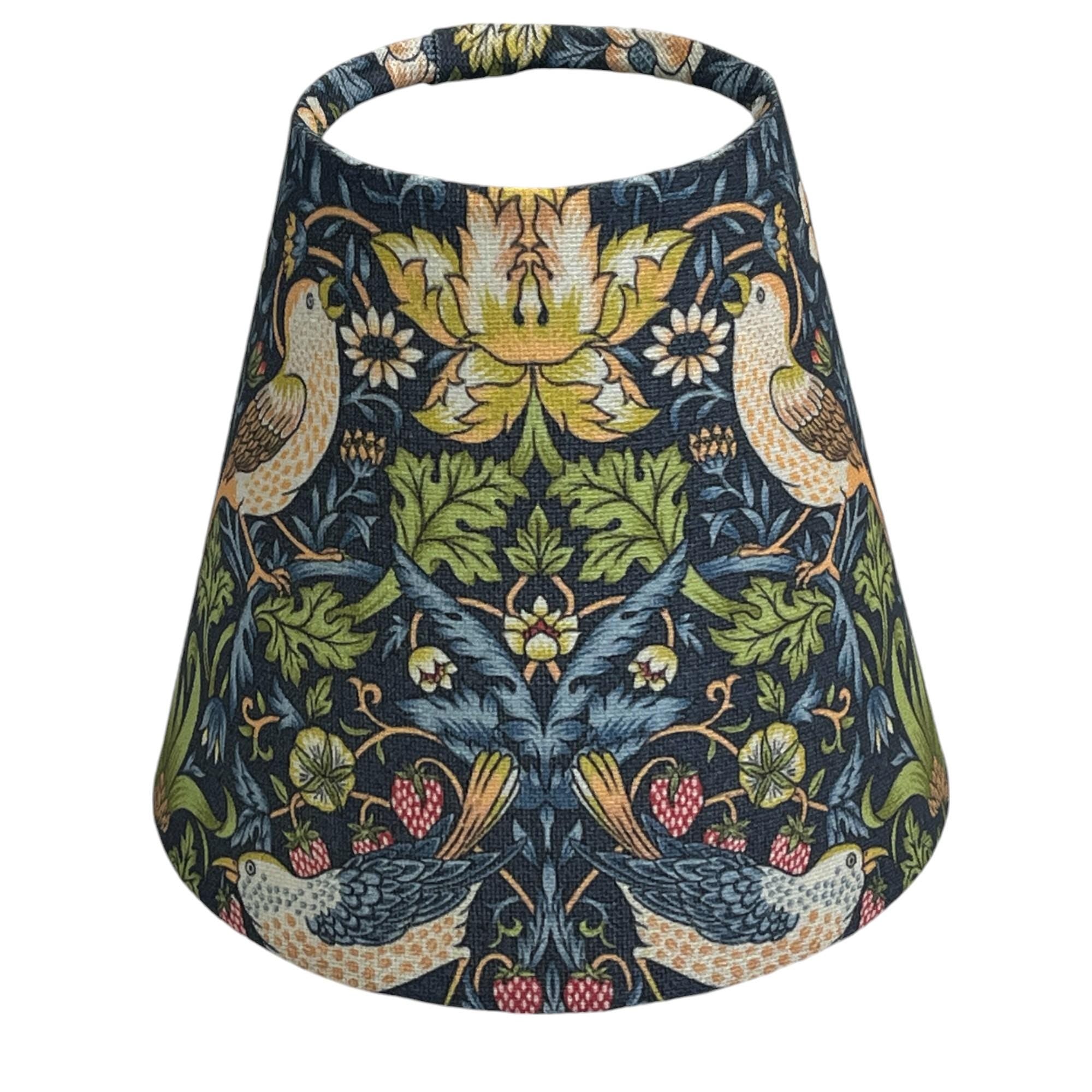 William Morris Candle Clip Handmade Lampshade with Strawberry
