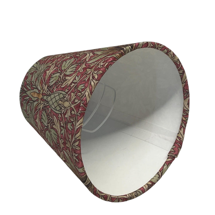 William Morris Candle Clip Lampshade with Snakehead Wine, Handmade Lampshades, Handmade Lamp Shade, Clip On Lampshade - BlueCrocusTextiles