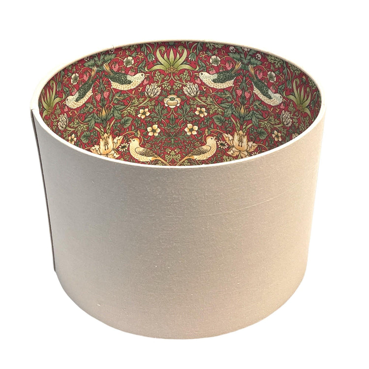 Handcrafted William Morris Strawberry Thief Lampshade - Ceiling lampshade, Table Lampshade - BlueCrocusTextiles