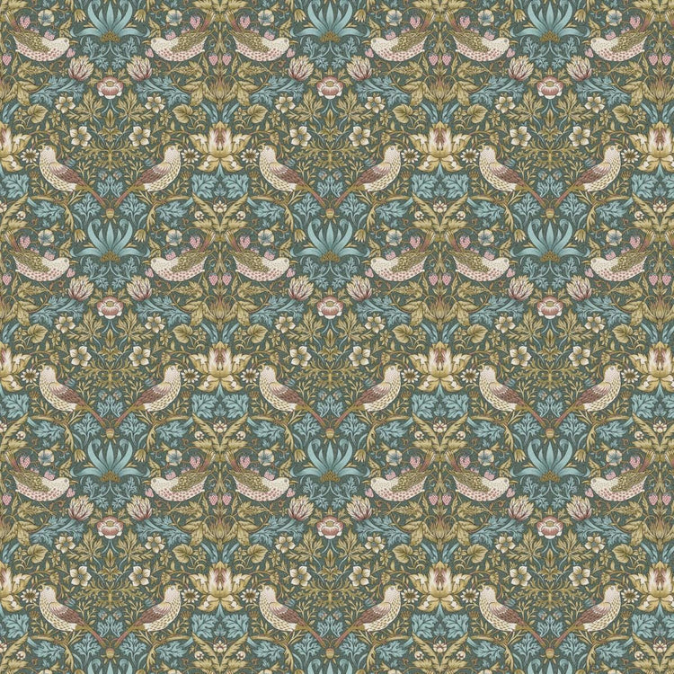 Made to Measure Roman Blind with a Hand Stitched Finish, William Morris Strawberry Thief - BlueCrocusTextiles