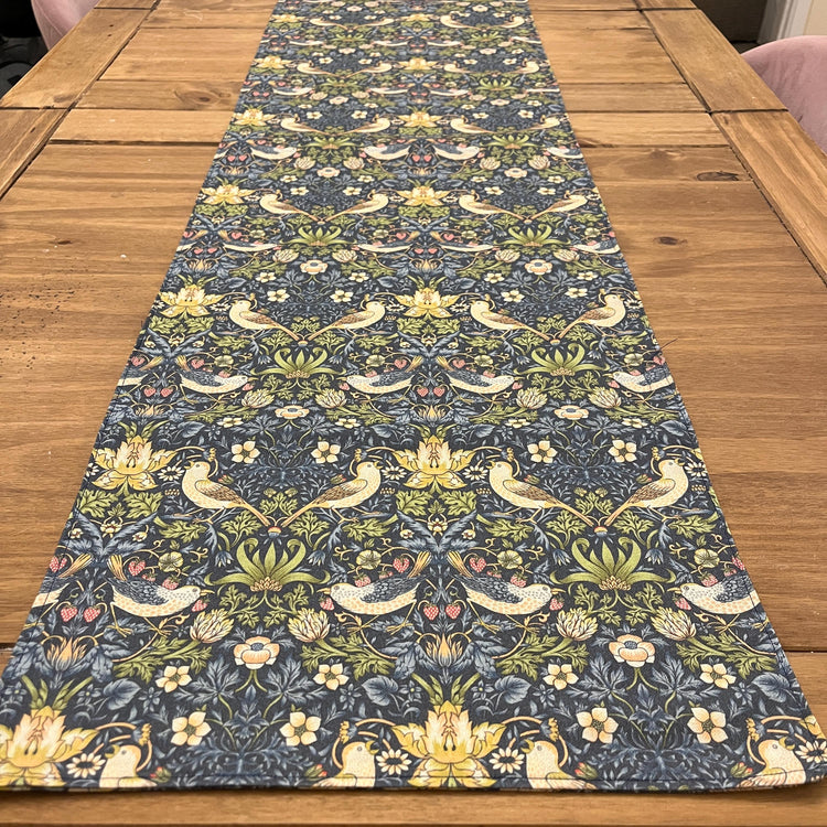 Table Runner William Morris Strawberry Thief, Double Sided Table Runner, Handmade Table Runner, Placemat - BlueCrocusTextiles