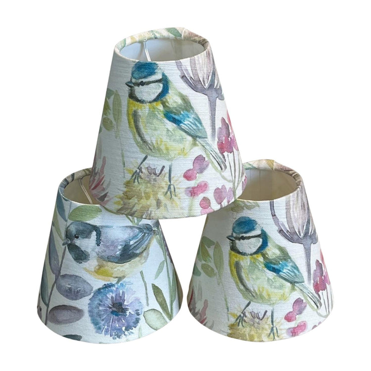 Morning Chorus Candle Clip Handmade Lampshade - BlueCrocusTextiles