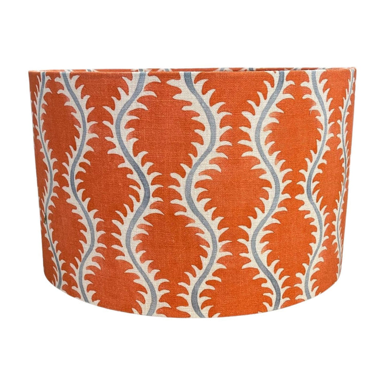Helter Skelter Orange Handmade Lampshade, Table Lampshade, Ceiling Pendant, Country Lampshade, Handmade Lamp Shade, Orange Lampshade - BlueCrocusTextiles