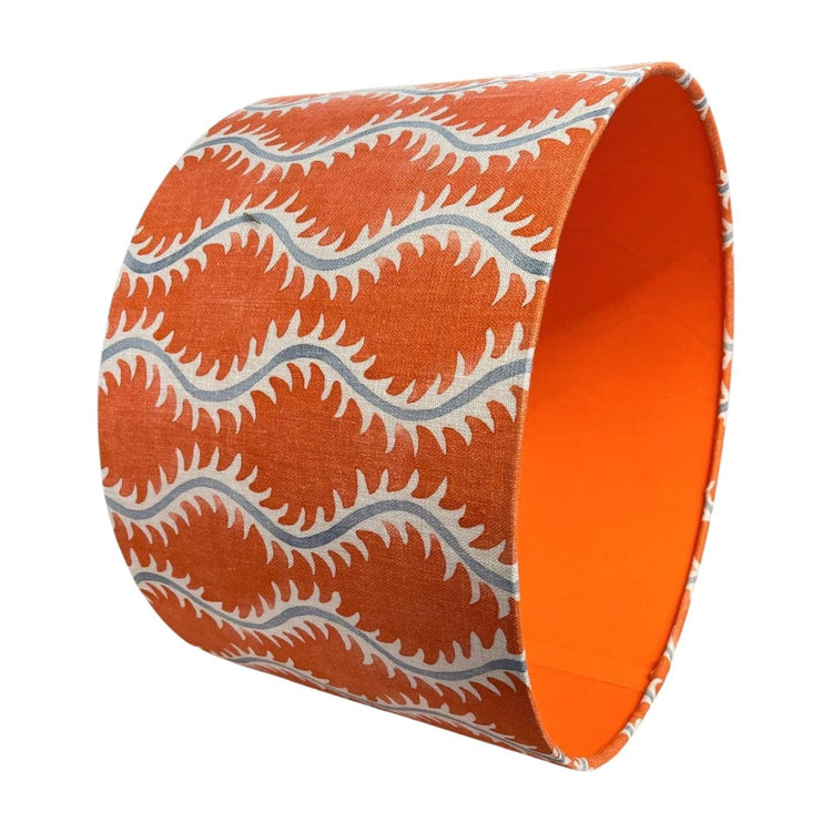 Helter Skelter Orange Handmade Lampshade, Table Lampshade, Ceiling Pendant, Country Lampshade, Handmade Lamp Shade, Orange Lampshade - BlueCrocusTextiles