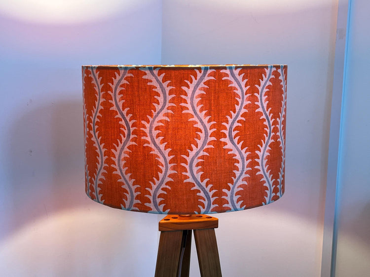 Helter Skelter Orange Handmade Lampshade, Table Lampshade, Ceiling Pendant, Country Lampshade, Handmade Lamp Shade, Orange Lampshade - BlueCrocusTextiles