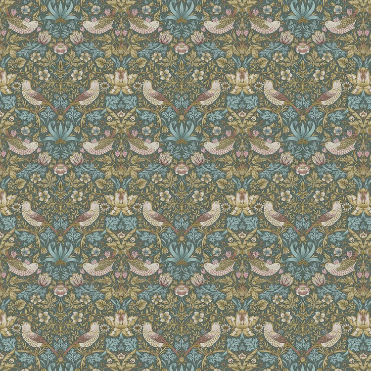 Empire Handmade Lampshade with William Morris Strawberry Thief Fabric - BlueCrocusTextiles