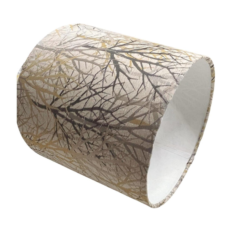 Empire Handmade Lampshade with Bolderwood Gold Fabric - BlueCrocusTextiles