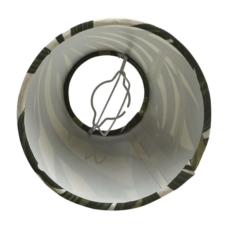 Candle Clip Lampshade with Palm Leaves Design, Handmade Lampshades, Handmade Lamp Shade, Clip On Lampshade, Leaf Lampshade - BlueCrocusTextiles