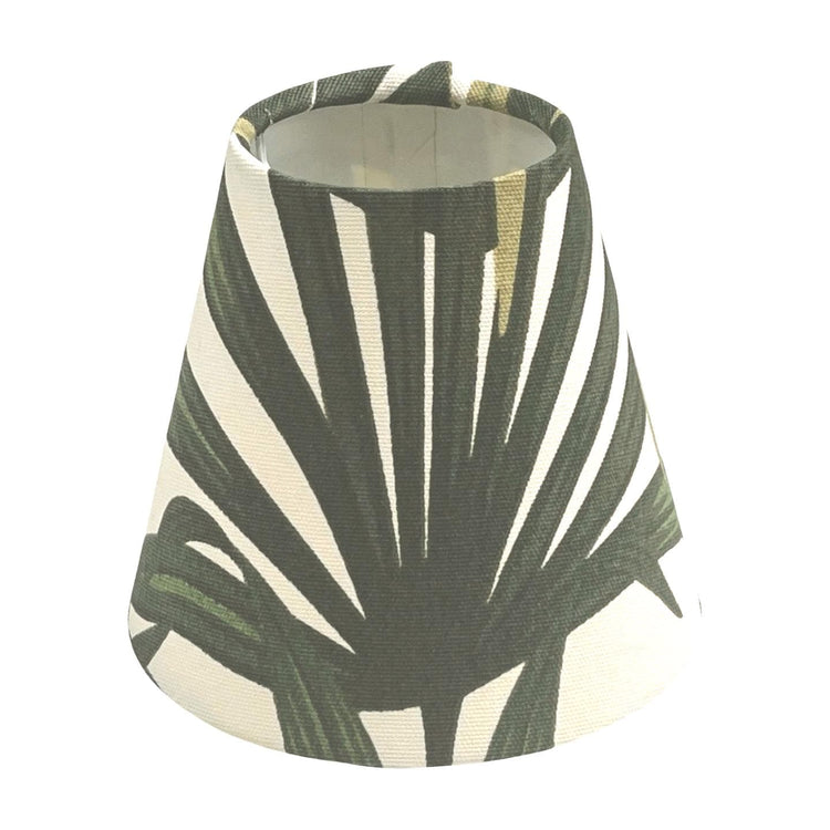 Candle Clip Lampshade with Palm Leaves Design, Handmade Lampshades, Handmade Lamp Shade, Clip On Lampshade, Leaf Lampshade - BlueCrocusTextiles