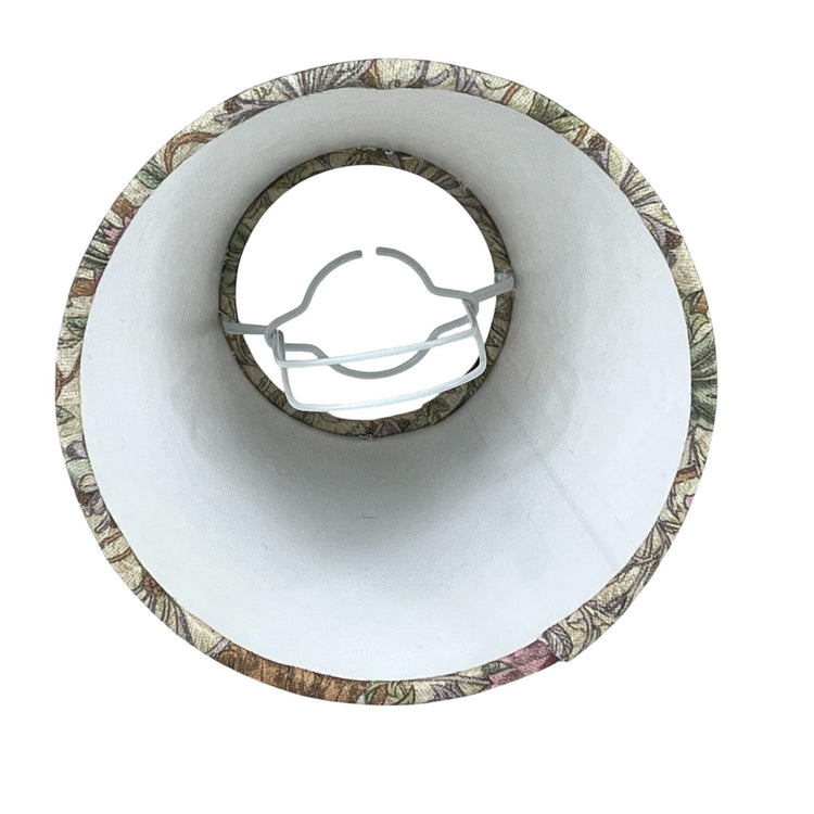 William Morris Candle Clip Lampshade with Honeysuckle Rose Pink Fabric - BlueCrocusTextiles