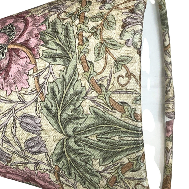 William Morris Candle Clip Lampshade with Honeysuckle Rose Pink Fabric - BlueCrocusTextiles