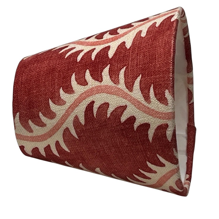 Helter Cherry Candle Clip Lampshade, Handmade Lampshades, Table Lampshades, Orange Lampshade, Handmade Lamp Shade, Clip On Lampshade - BlueCrocusTextiles