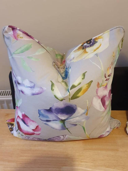 Beautiful hand made pipped cushion cushion cover made by blue crocus textile made farfalla fabric by voyage maison - Blue Crocus Textiles