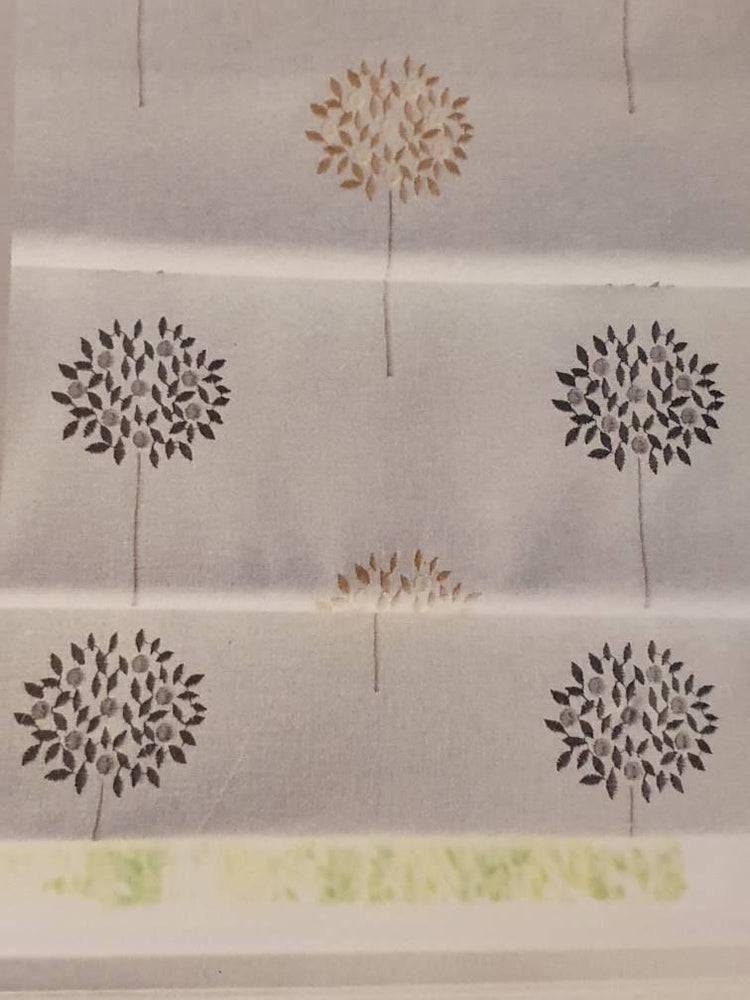 Beautiful hand made roman blind windows treatment with embroidered trees 4 colour ways to choose from - Blue Crocus Textiles
