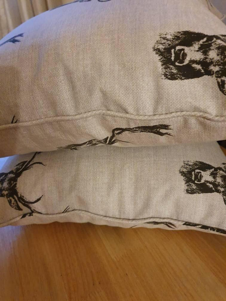 Beautiful hand made stag head cushion cover cushion decorative cushion scatter cushion - Blue Crocus Textiles