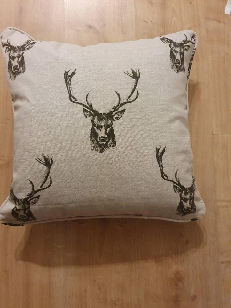 Beautiful hand made stag head cushion cover cushion decorative cushion scatter cushion - Blue Crocus Textiles
