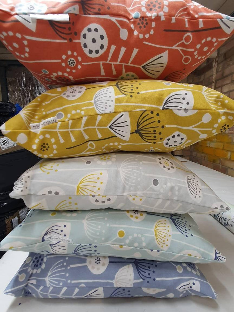 Beautiful handmade cushion cover decorative cushion scatter cushion made from a blue bergen fabric - Blue Crocus Textiles