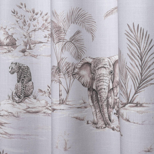 Beautiful serngeti animal kingdom bespoke handcrafted made to measure curtains - Blue Crocus Textiles