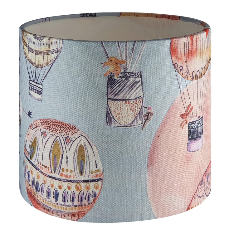 Beautiful unicorn dance fabric covered drum lampshade - Blue Crocus Textiles