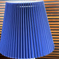 Blue Pleated Lampshade with Duplex (Shade Carrier) - Blue Crocus Textiles