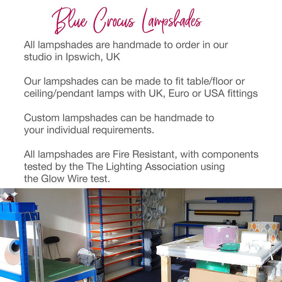 Cerise Lampshade with 100% cotton fabric - Blue Crocus Textiles