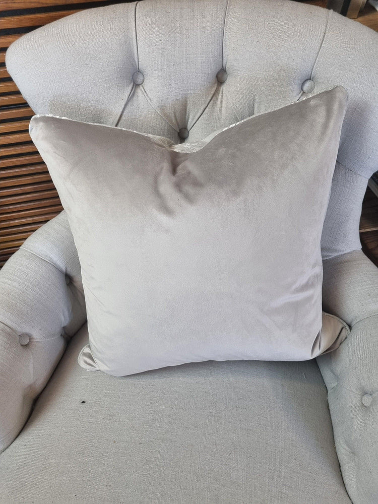 Embroidered Floral Cushion Cover with Piping - Blue Crocus Textiles