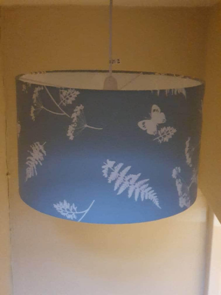 Handmade Drum Lampshade - Blue Crocus Textiles