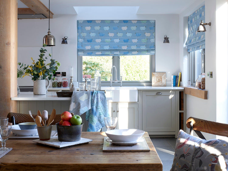 Handmade Roman Blind - Blue Crocus Textiles