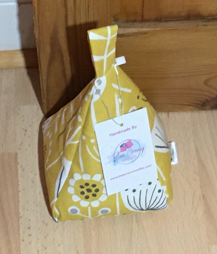 Handmade self filling Pyramid Doorstop - Blue Crocus Textiles