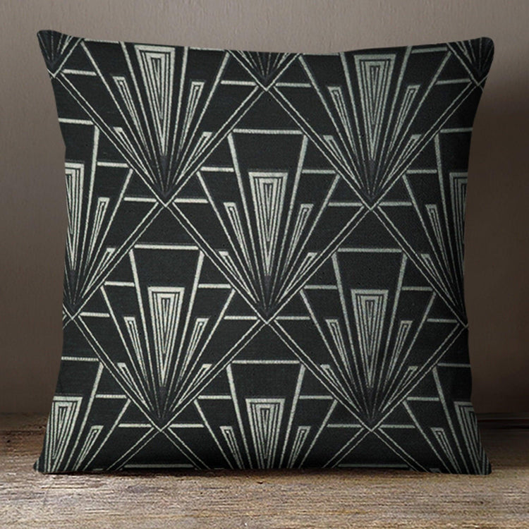 Large Art Deco Cushion - Blue Crocus Textiles