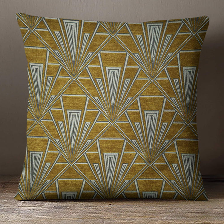 Extra Large Art Deco Cushion - Blue Crocus Textiles