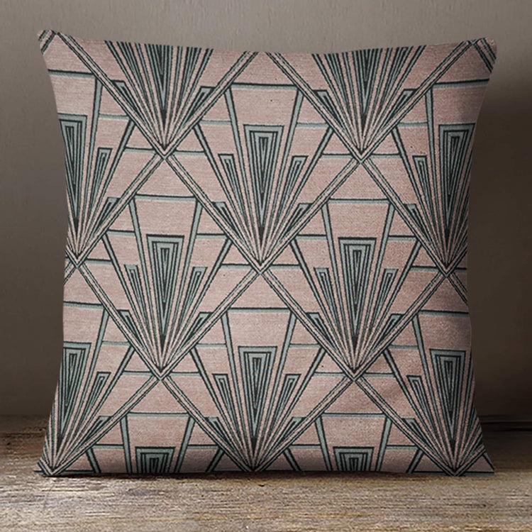 Large Art Deco Cushion - Blue Crocus Textiles