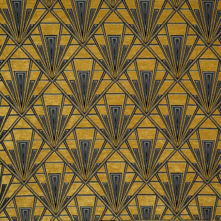 Large Art Deco Cushion - Blue Crocus Textiles