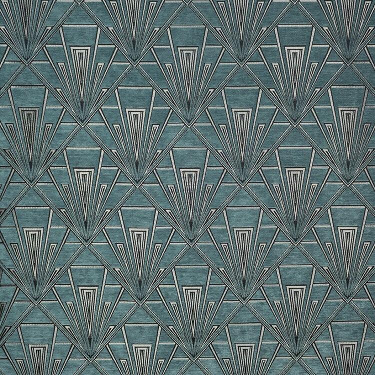Large Art Deco Cushion - Blue Crocus Textiles